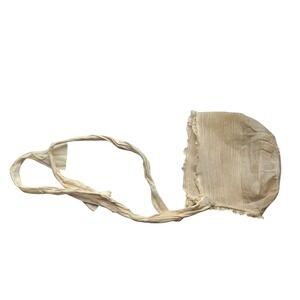 EDWARDIAN Antique Infant‎ Bonnet Pintuck Cotton & Lace Trim Christening Cap